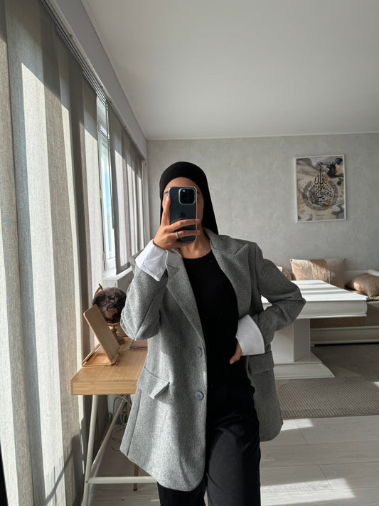 Blazer oversize gris