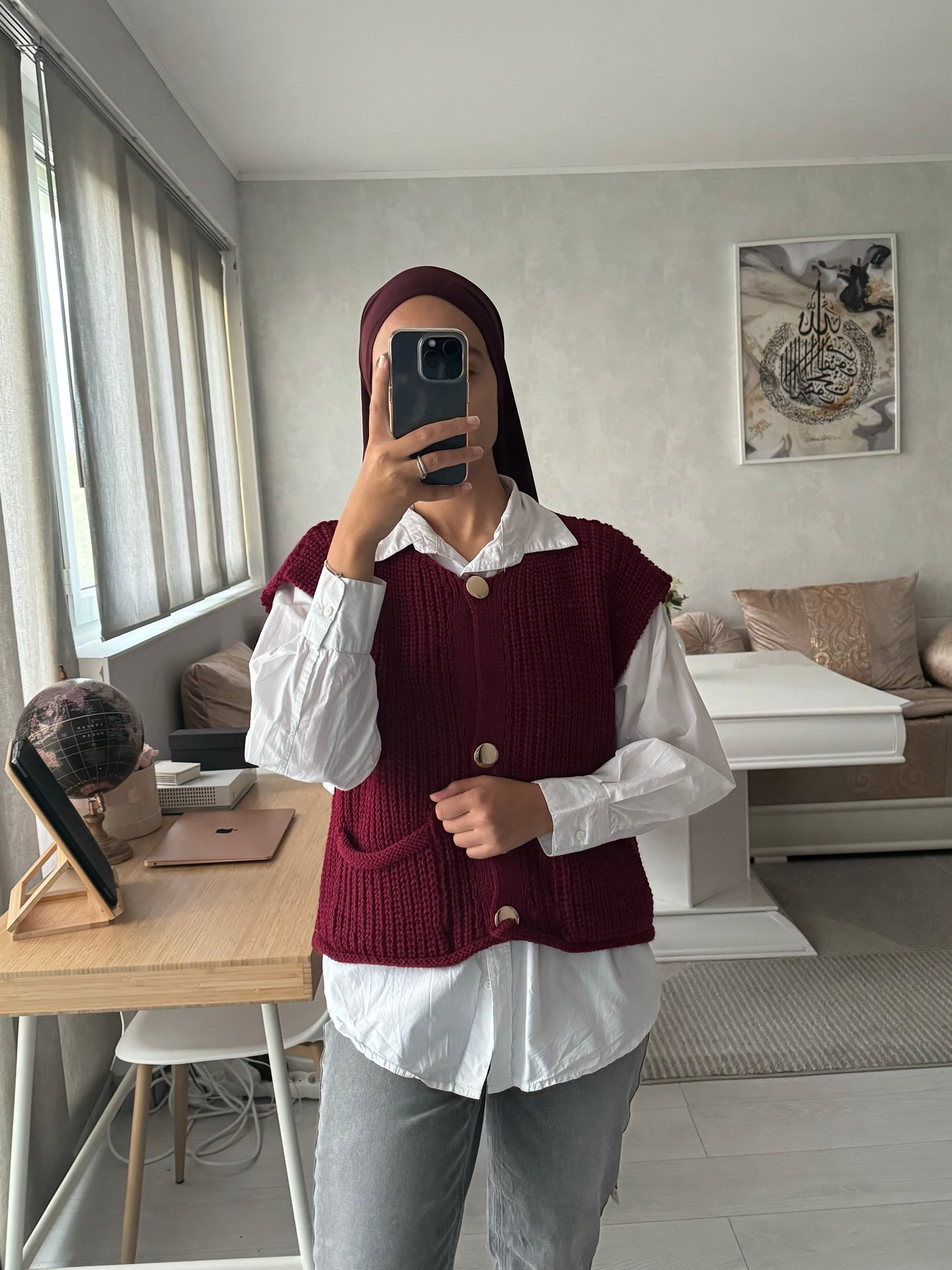 Gilet sans manches bordeaux