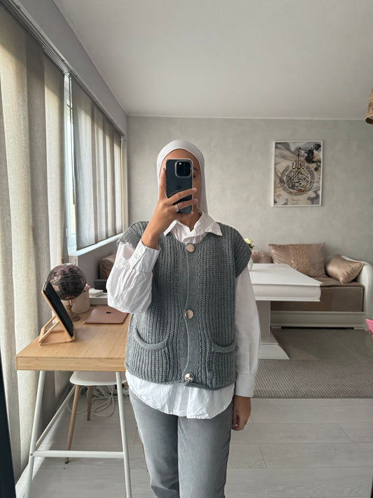 Gilet sans manches gris